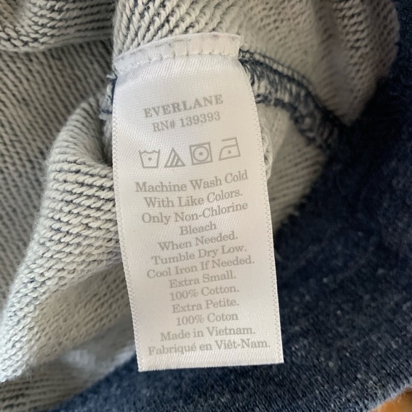 Sold Everlane XS Light French Terry Crewneck Top Blue - Picture 6 of 7